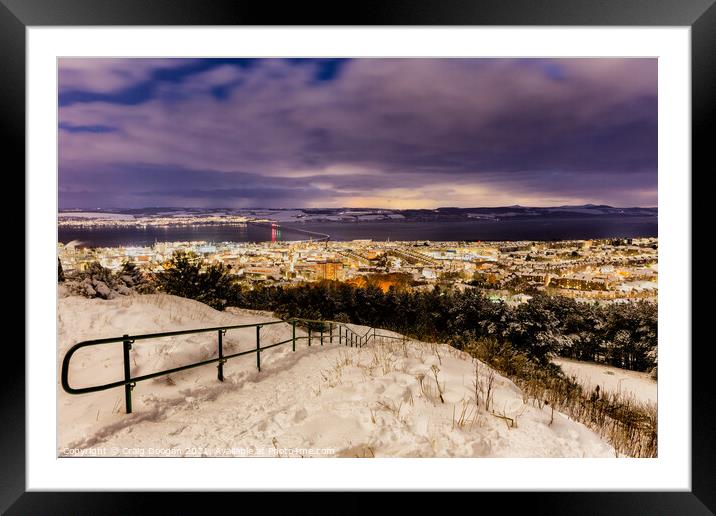 Dundee Snowy Cityscape Framed Mounted Print by Craig Doogan