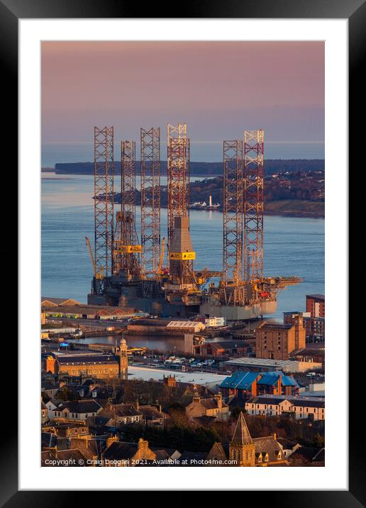 Oil Rigs Dundee Framed Mounted Print by Craig Doogan