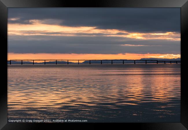 Tay Bridge Sunset - Dundee Framed Print by Craig Doogan