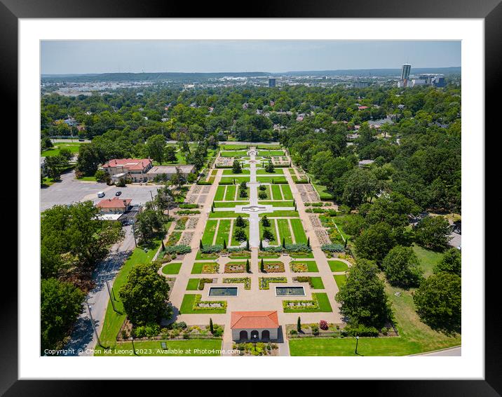 Aerial view of the Woodward Park and Tulsa cityscape Framed Mounted Print by Chon Kit Leong