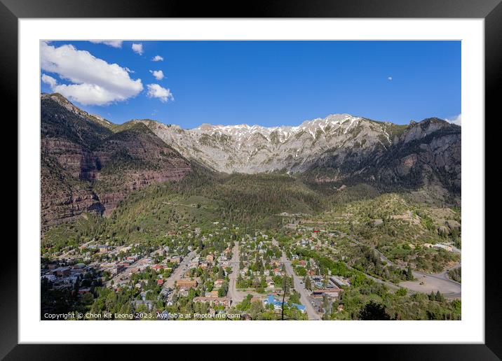Sunny high angle view of the Ouray town Framed Mounted Print by Chon Kit Leong