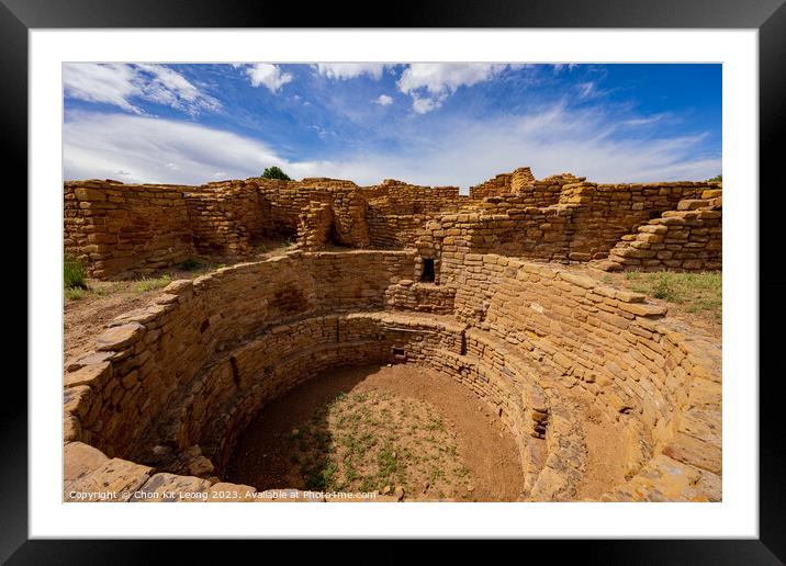 Sunny view of the historical Coyote Village in Mesa Verde Nation Framed Mounted Print by Chon Kit Leong