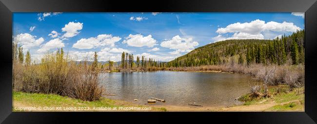 Sunny view of the landscape along Rainbow Lake Trail Framed Print by Chon Kit Leong