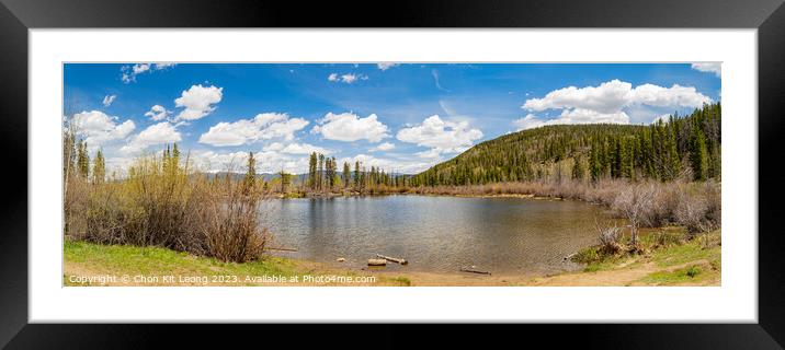 Sunny view of the landscape along Rainbow Lake Trail Framed Mounted Print by Chon Kit Leong