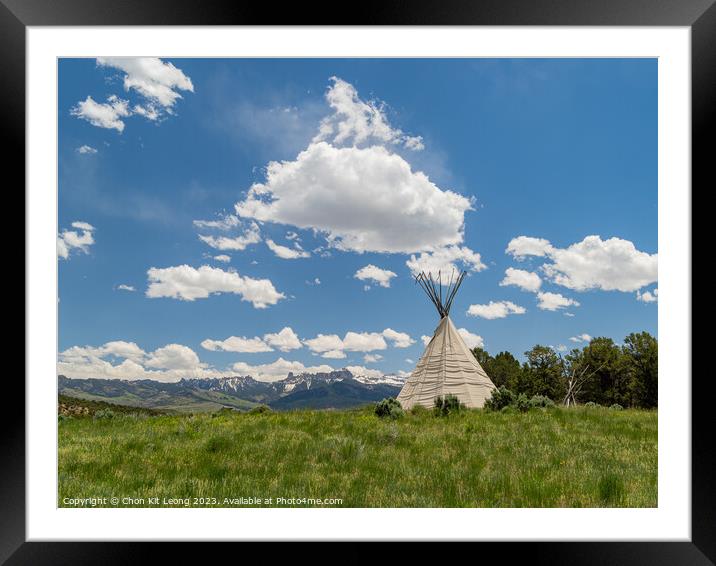 Sunny view of landscape of Ridgway State Park Framed Mounted Print by Chon Kit Leong
