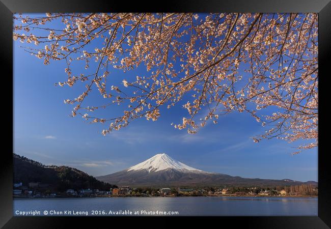 The sacred mountain - Mt. Fuji at Japan Framed Print by Chon Kit Leong