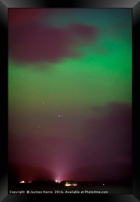 Aurora Above Luss Framed Print by Jaymes Harris