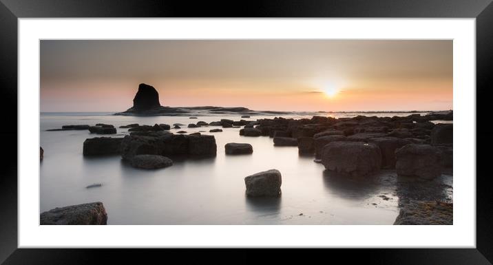 Sunrise at Saltwick Framed Mounted Print by Pete Biggin