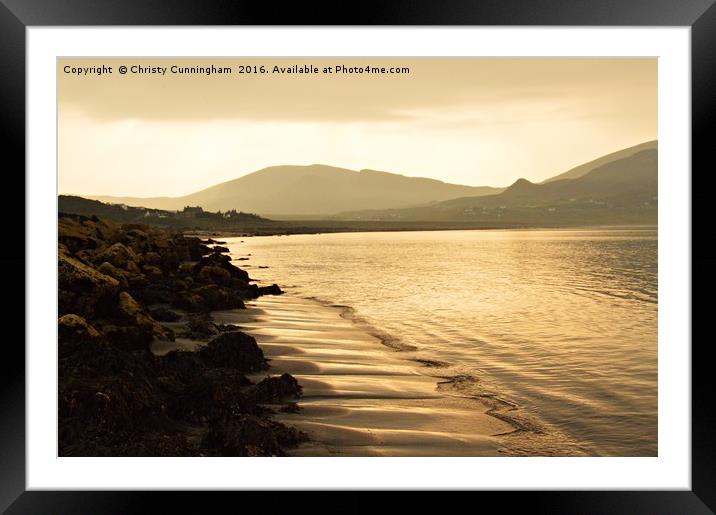 Staffin Beach at Dusk Framed Mounted Print by Christy Cunningham