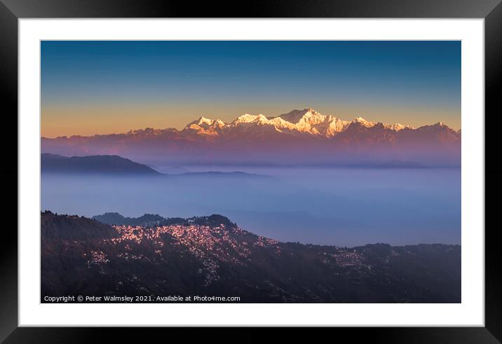 Kanchenjunga Sunrise Framed Mounted Print by Peter Walmsley