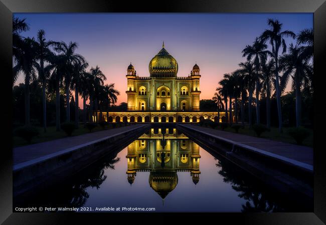 Safdarjung Sunset Framed Print by Peter Walmsley