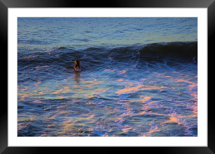 Paddle Board Surfer Early Morning Framed Mounted Print by Jeremy Hayden