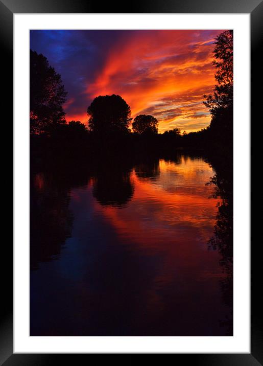 Brackley Lake Sunset Reflections Framed Mounted Print by Jeremy Hayden