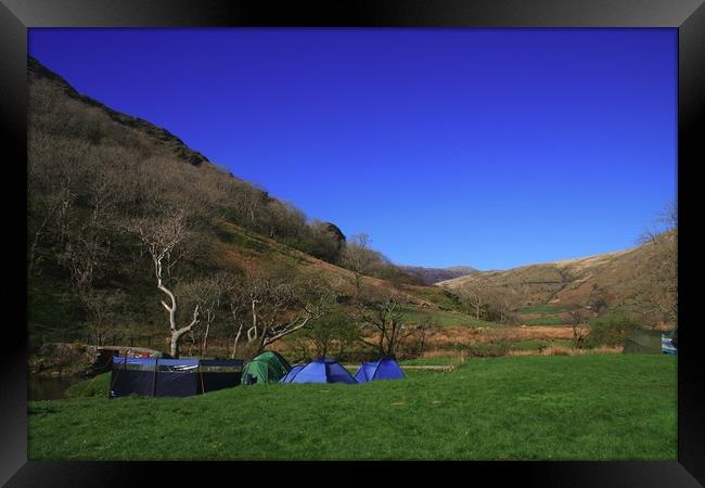 Camping at Llyn Gwynant in Snowdonia Framed Print by Jeremy Hayden