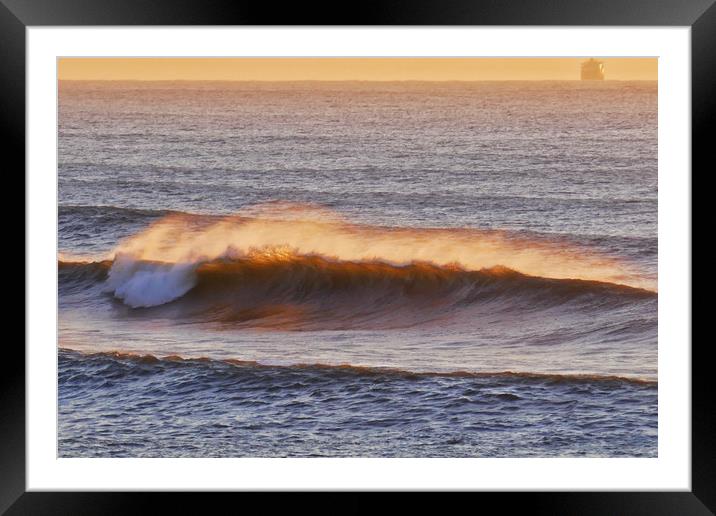 Wave Breaking in the Morning Sun Framed Mounted Print by Jeremy Hayden