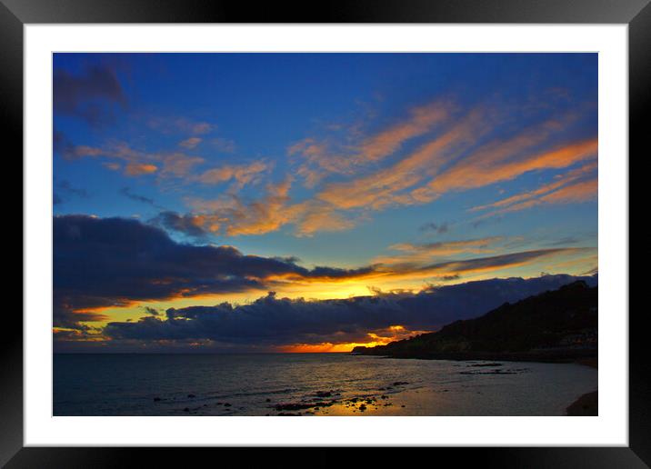 Ventnor Sunset over the English Channel Framed Mounted Print by Jeremy Hayden