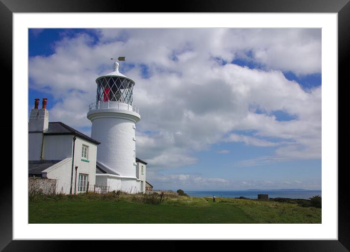 Caldey Island Lighthouse Framed Mounted Print by Jeremy Hayden
