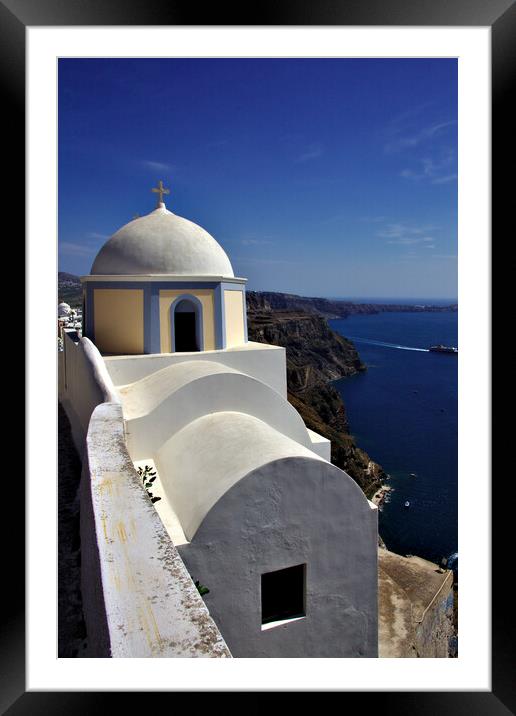 Building in Fira Framed Mounted Print by Jeremy Hayden