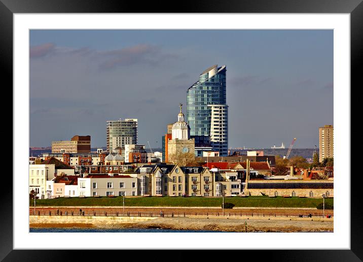 Portsmouth from the Ferry Framed Mounted Print by Jeremy Hayden