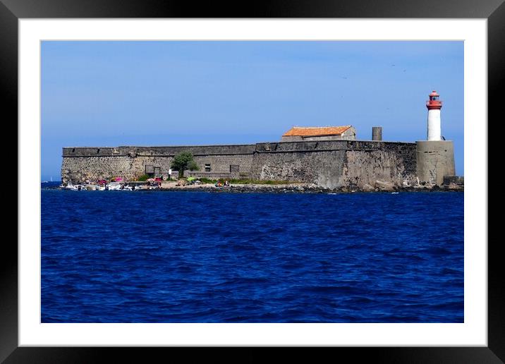 Fort de Brescou at Cap g'Agde in France Framed Mounted Print by Jeremy Hayden