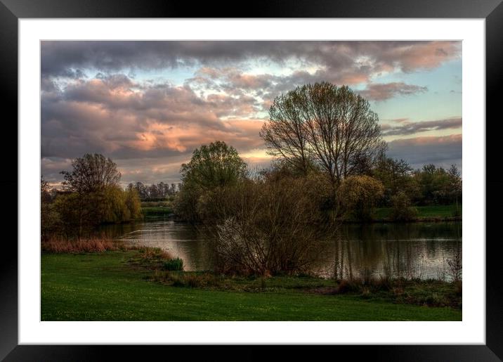 Reflected Sunset at the Lake Framed Mounted Print by Jeremy Hayden