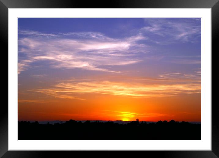 Fantastic Sunset Over the French Countryside Framed Mounted Print by Jeremy Hayden
