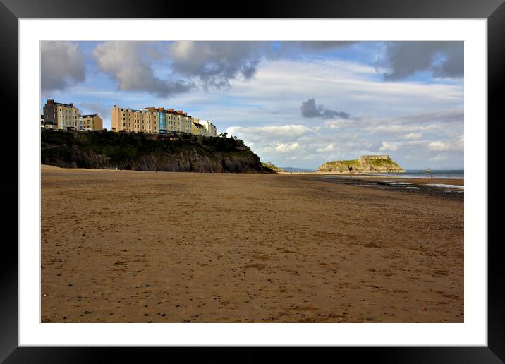 Tenby from Down on South Beach Framed Mounted Print by Jeremy Hayden