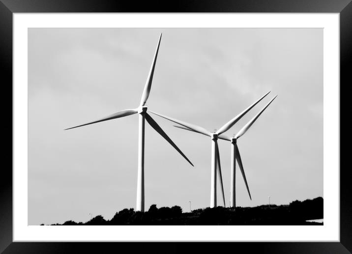 Wind Power Pointing the Way in Pembrokeshire Framed Mounted Print by Jeremy Hayden