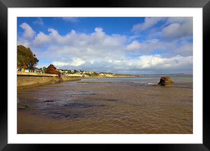 View of Dawlish from the Sea Wall past Boat Cove Framed Mounted Print by Jeremy Hayden