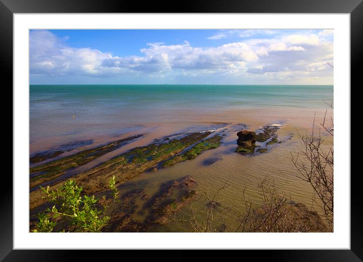 Sea Rocks and Clouds View fron the Beach at Dawlis Framed Mounted Print by Jeremy Hayden