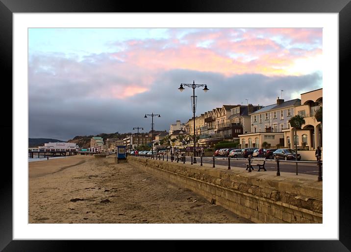 Sandown Beach at Sunset Framed Mounted Print by Jeremy Hayden