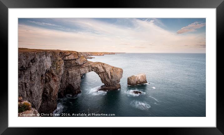The Green Bridge of Wales Framed Mounted Print by Chris Sweet