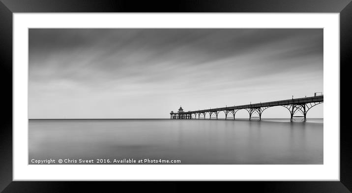 Clevedon Pier Dramatic Framed Mounted Print by Chris Sweet