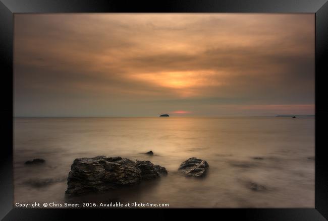 Steepholm Sunset Framed Print by Chris Sweet