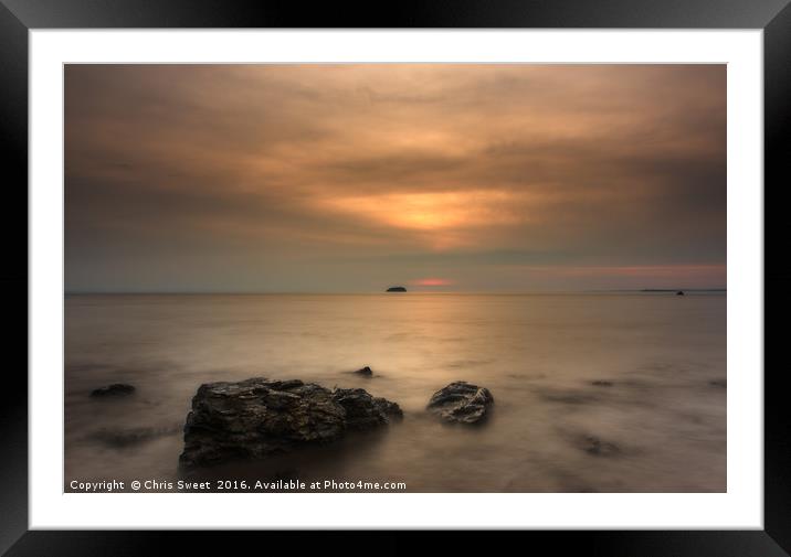 Steepholm Sunset Framed Mounted Print by Chris Sweet