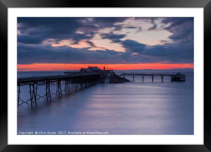 Red Sky, Blue Hour Framed Mounted Print by Chris Sweet