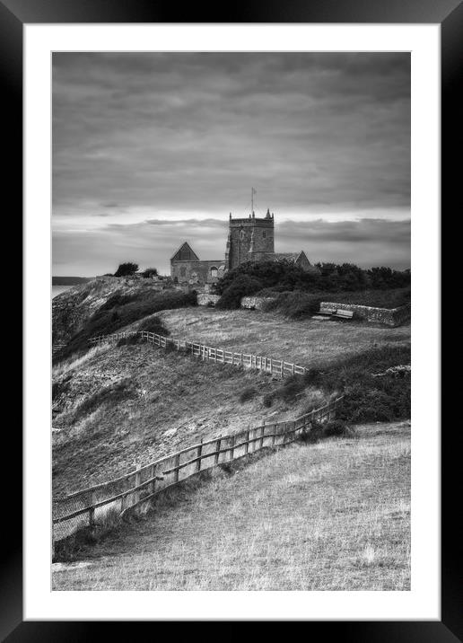 St Nicholas, Uphill. Framed Mounted Print by Chris Sweet