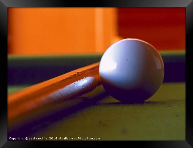 the cue ball Framed Print by paul ratcliffe