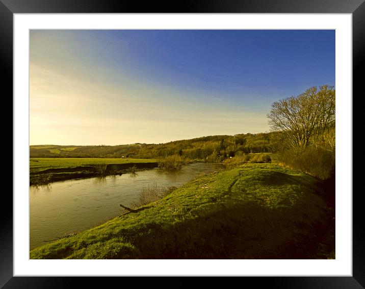 river wye at whitney on wye herefordshire Framed Mounted Print by paul ratcliffe