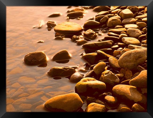 river washed pebbles   Framed Print by paul ratcliffe