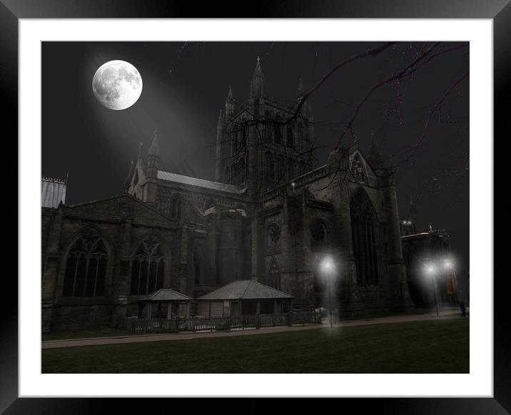 hereford cathedral at night Framed Mounted Print by paul ratcliffe
