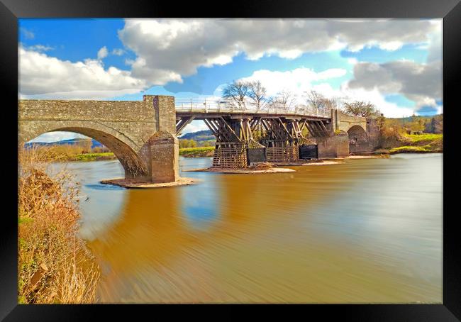 toll bridge whitney on wye herefordshire Framed Print by paul ratcliffe
