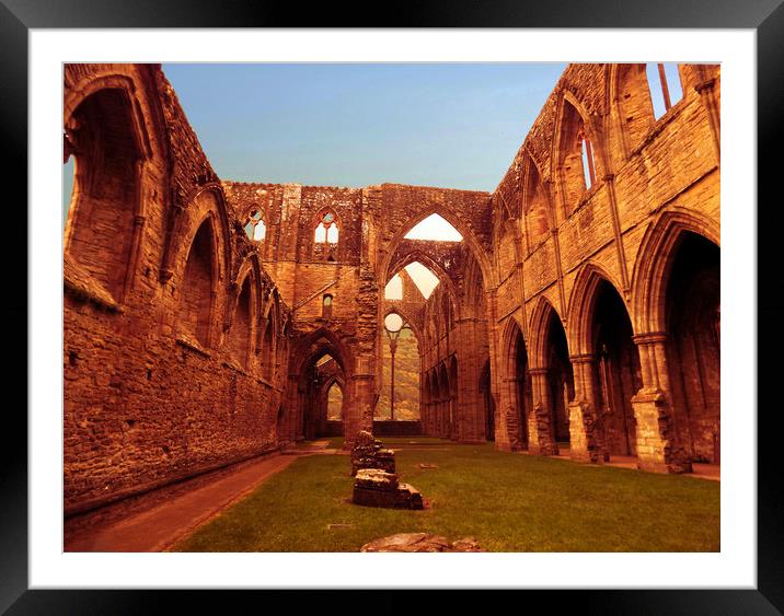 Tintern abbey arches Framed Mounted Print by paul ratcliffe
