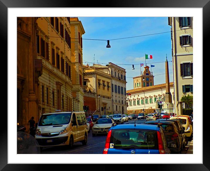 rome rush hour  Framed Mounted Print by paul ratcliffe