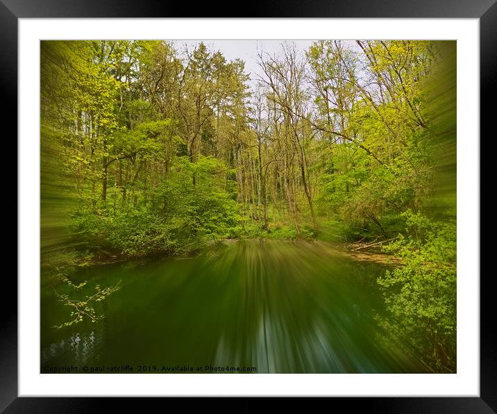woodland lake at croft ambrey herefordshire Framed Mounted Print by paul ratcliffe