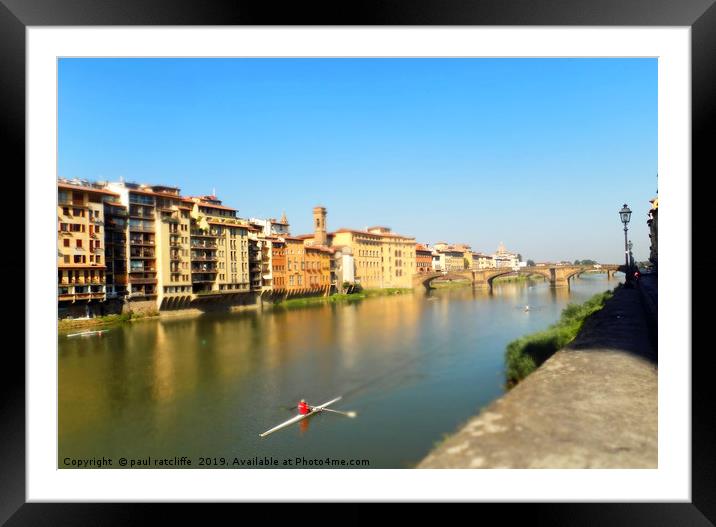 river arno in florence Framed Mounted Print by paul ratcliffe