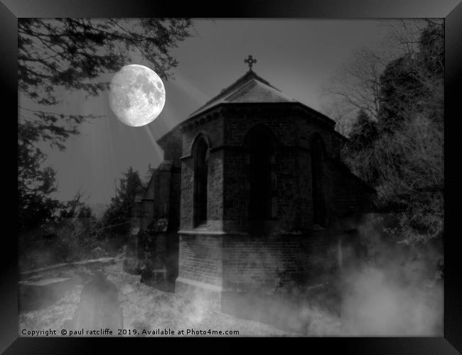 new radnor church in moonlight Framed Print by paul ratcliffe