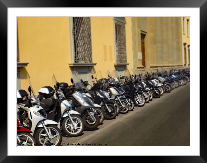 mopeds in florence Framed Mounted Print by paul ratcliffe