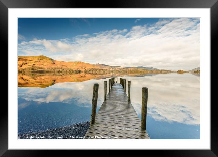 Ashness Jetty Reflections Framed Mounted Print by John Cummings