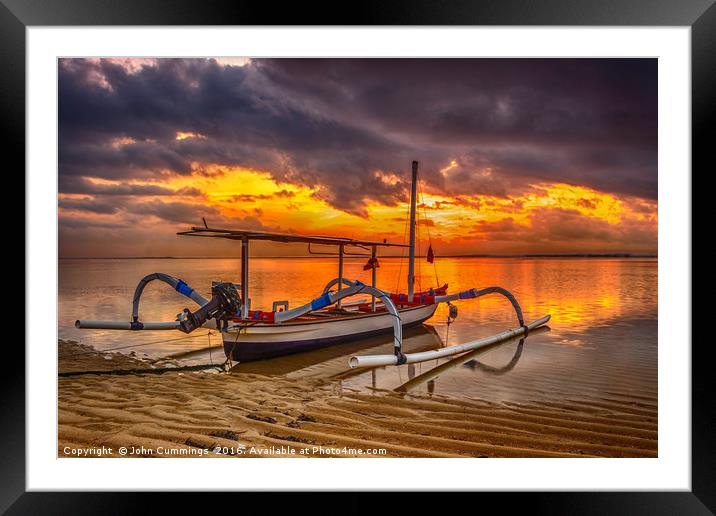 Sunrise at Sanur Framed Mounted Print by John Cummings